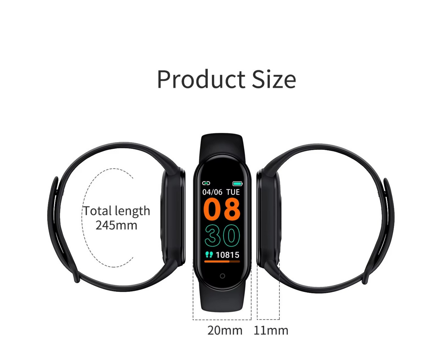 Rockman M8 Smart Sports Watch Waterproof Wristband - Pink