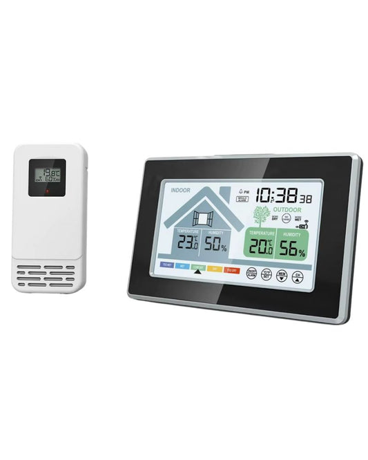 Wireless Indoor/Outdoor Thermometer Hygrometer with Colour Display