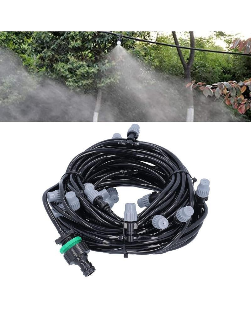 20m Garden Spray Irrigation Kit 20 Adjust Nozzles,Water-Saving Hose System