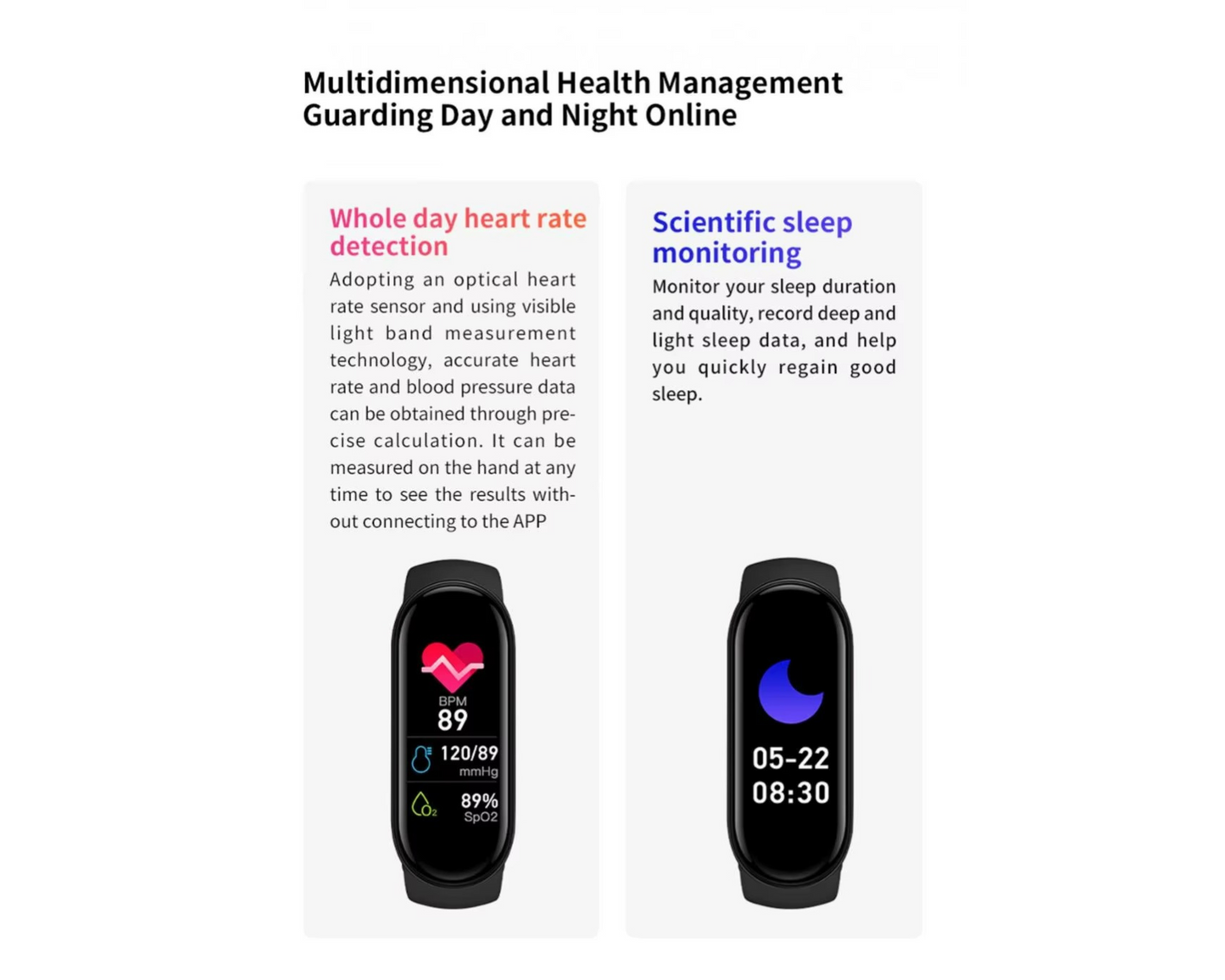 Rockman M8 Smart Sports Watch Waterproof Wristband - Pink