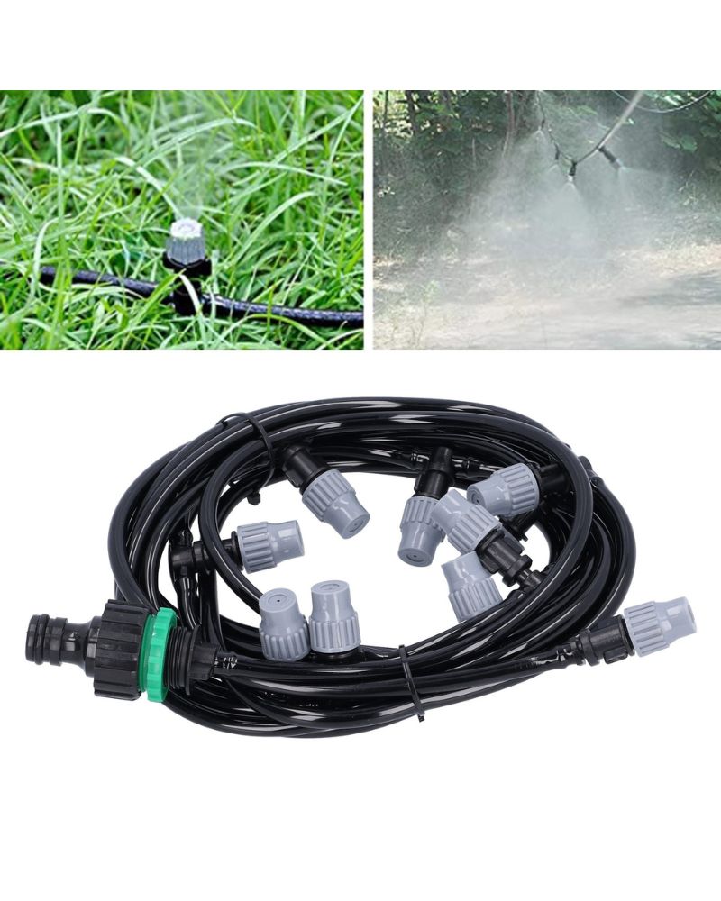 20m Garden Spray Irrigation Kit 20 Adjust Nozzles,Water-Saving Hose System