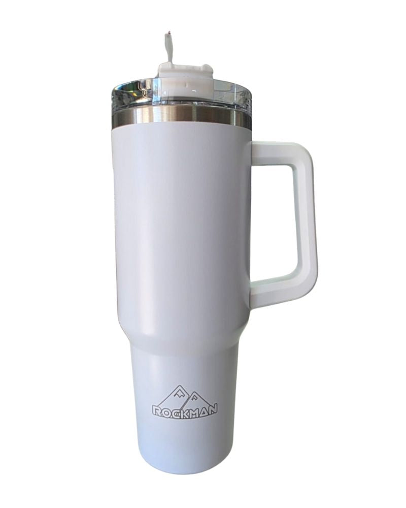 1.2L Stainless Steel Travel Mug with Vacuum Insulation & Straw for Hot/Cold
