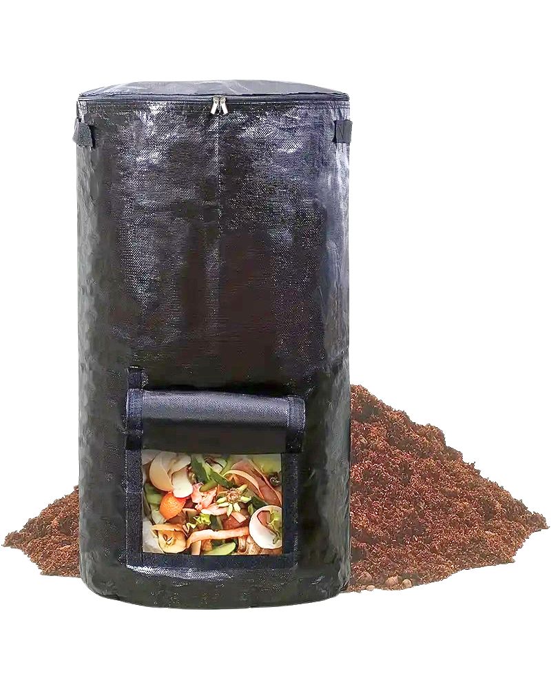 57L Garden Compost Bag – Heavy-Duty PE with Dual Openings & Handles