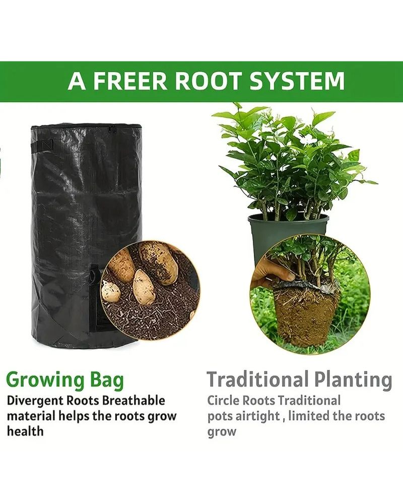 57L Garden Compost Bag – Heavy-Duty PE with Dual Openings & Handles