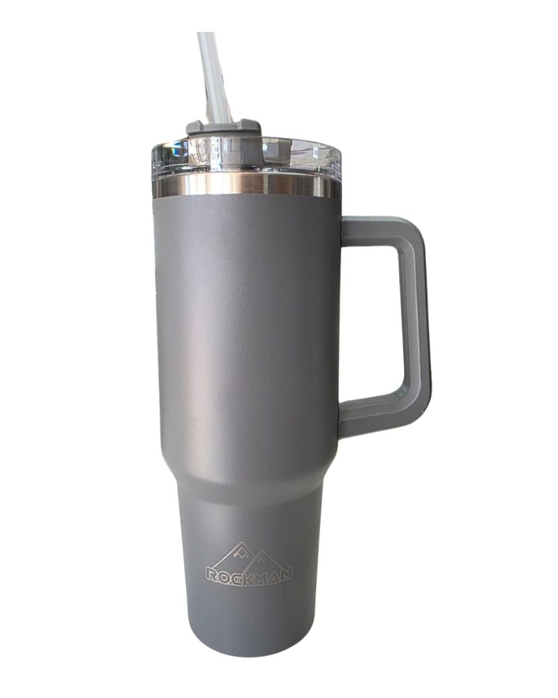 1.2L Stainless Steel Travel Mug with Vacuum Insulation & Straw for Hot/Cold