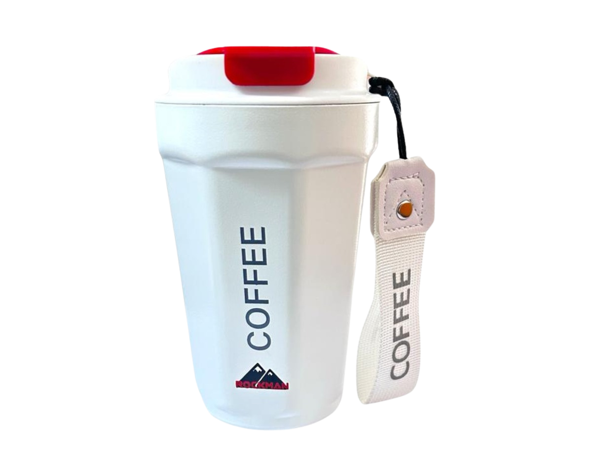 Rockman White 420ml Non-Slip Travel Mug