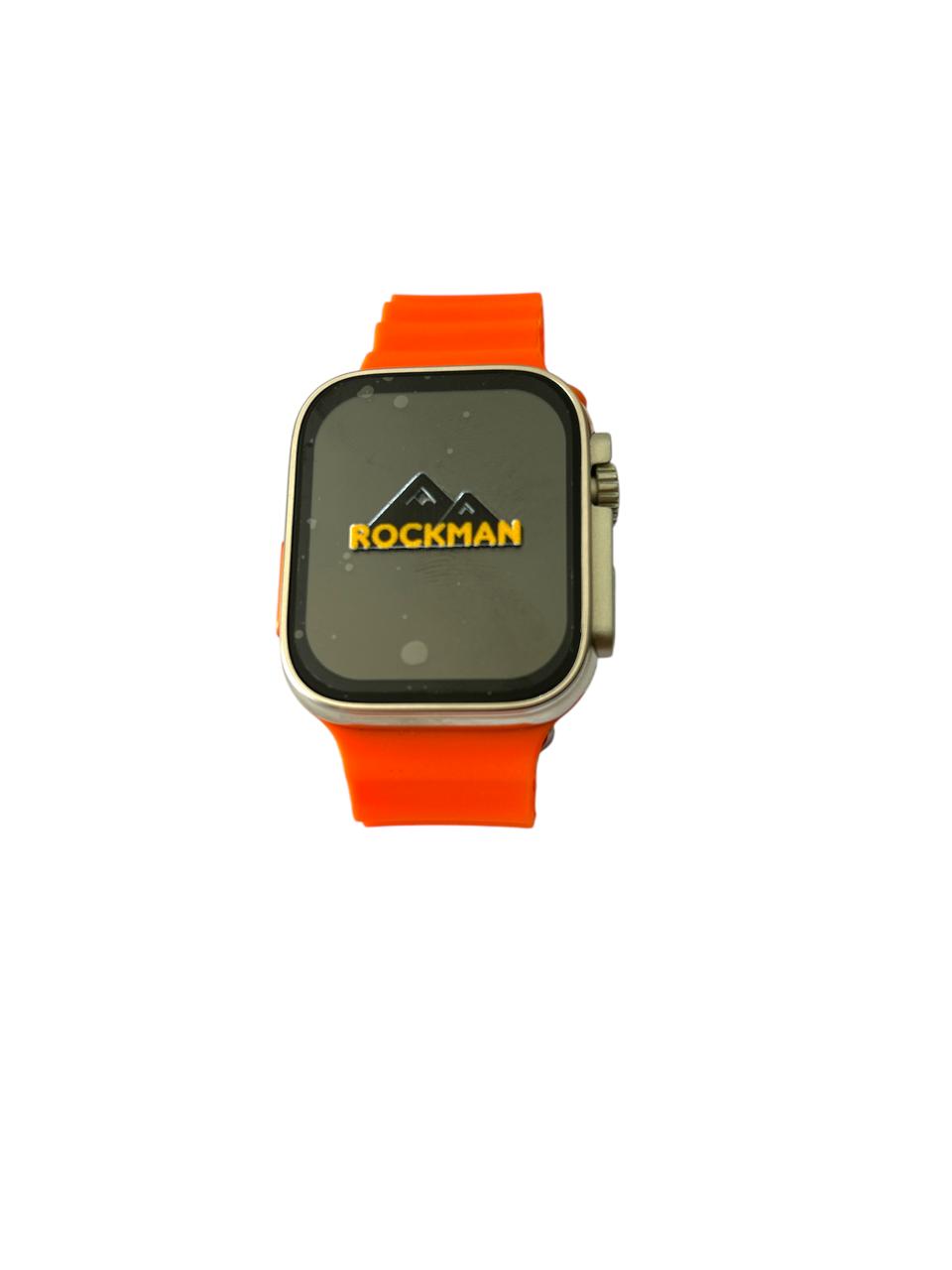 Rockman T900 Ultra Fitness watch with Orange, Beige, Black and Silver strap