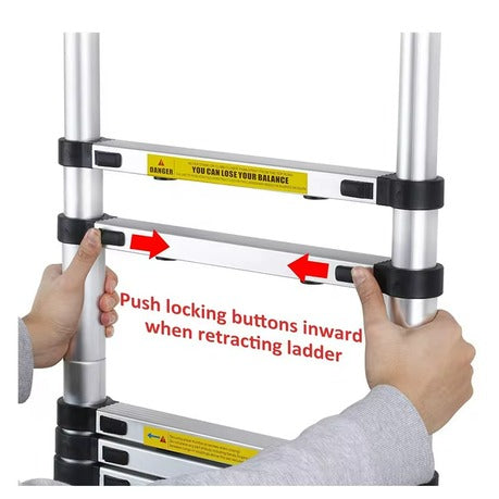 Sosolar 3.2m Telescopic Stainless Steel Ladder