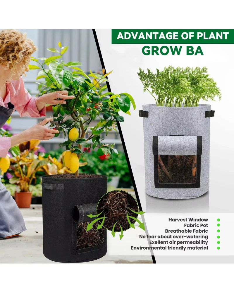 Reusable 31Lt Potatoe Grow Bags With Window & Handles