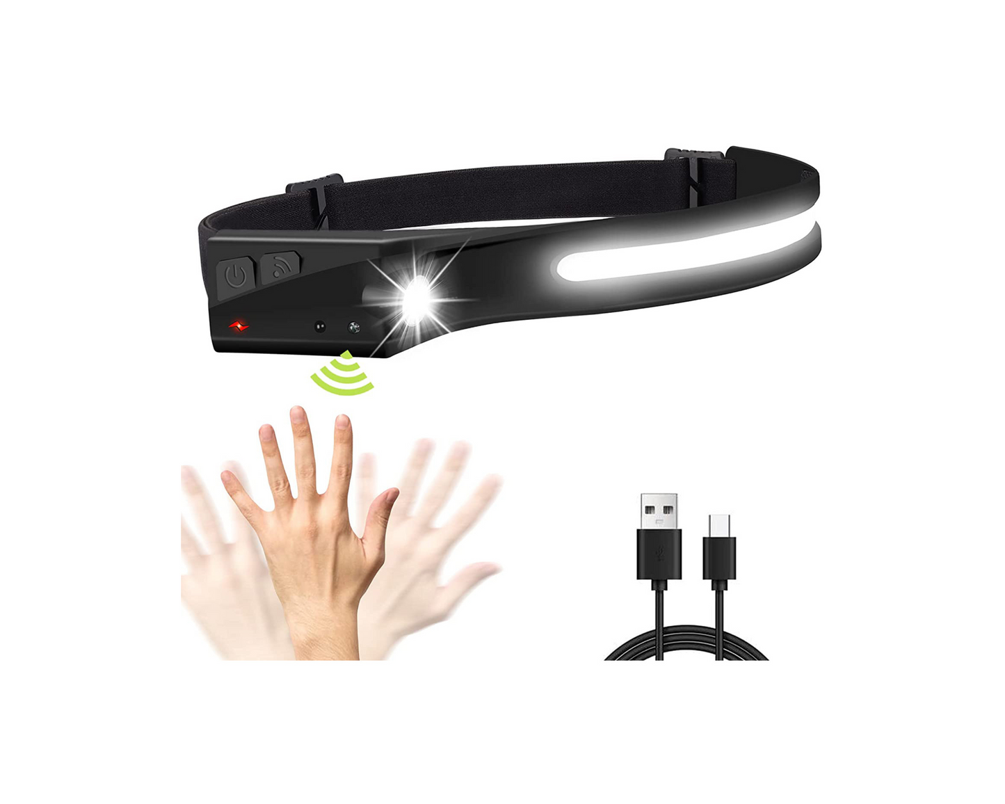 Headlamp USB Sensor Pack of 3