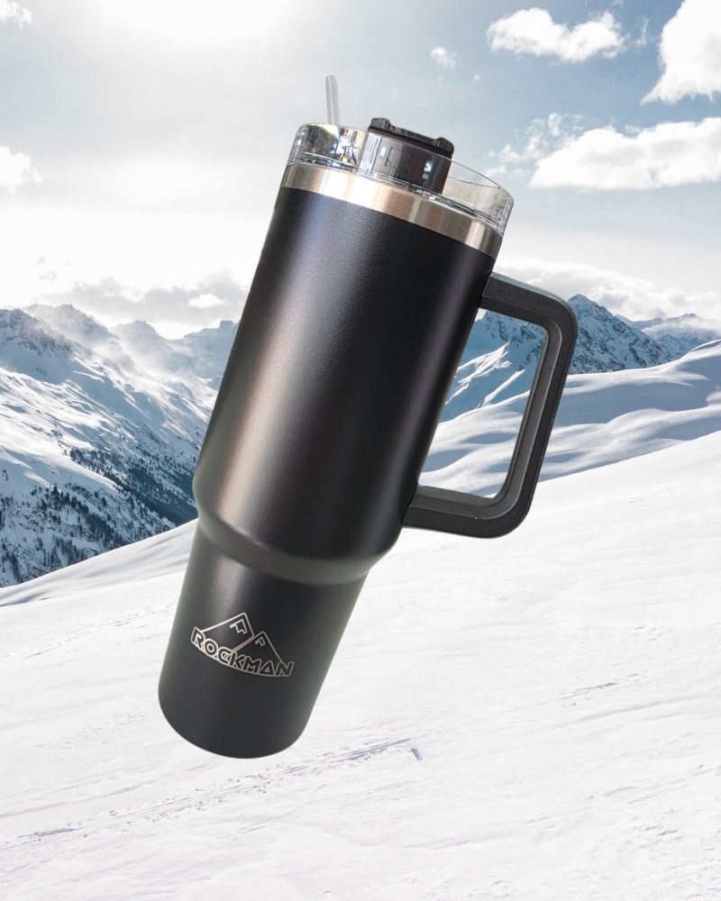 1.2L Stainless Steel Travel Mug with Vacuum Insulation & Straw for Hot/Cold