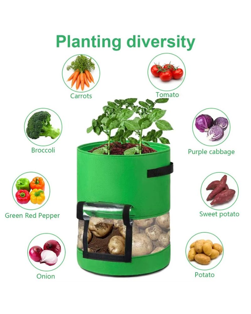 Reusable 31Lt Potatoe Grow Bags With Window & Handles