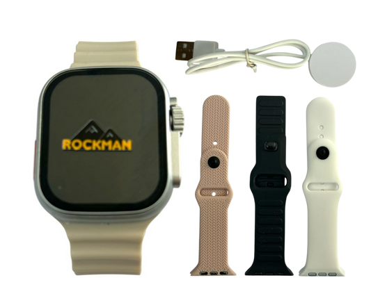 Rockman T900 Ultra Fitness watch with Black, Beige, White & Pink