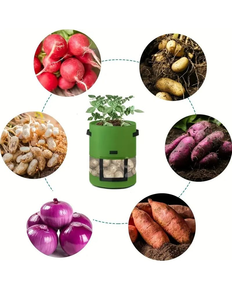 Reusable 31Lt Potatoe Grow Bags With Window & Handles