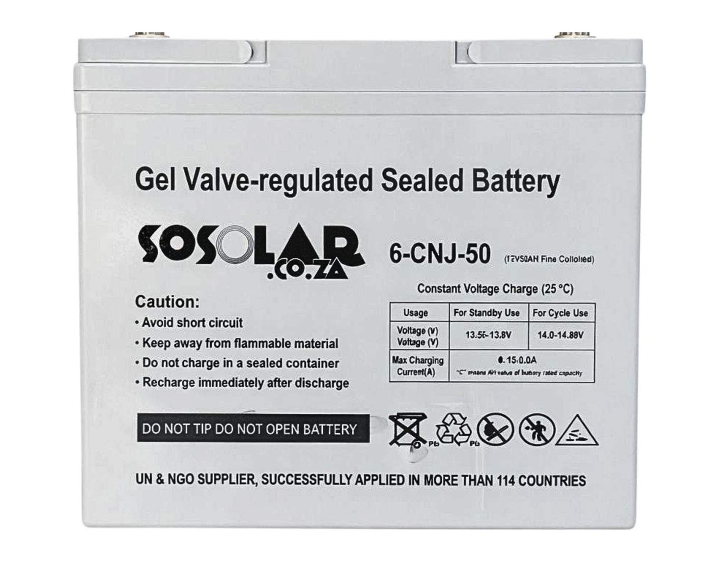 SOSOLAR 12V 50AH GEL BATTERY