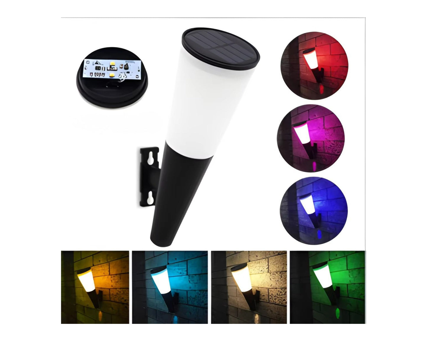 Solar Wall Night Lights (2-Pack) – 7-Color Ambient Outdoor Lighting