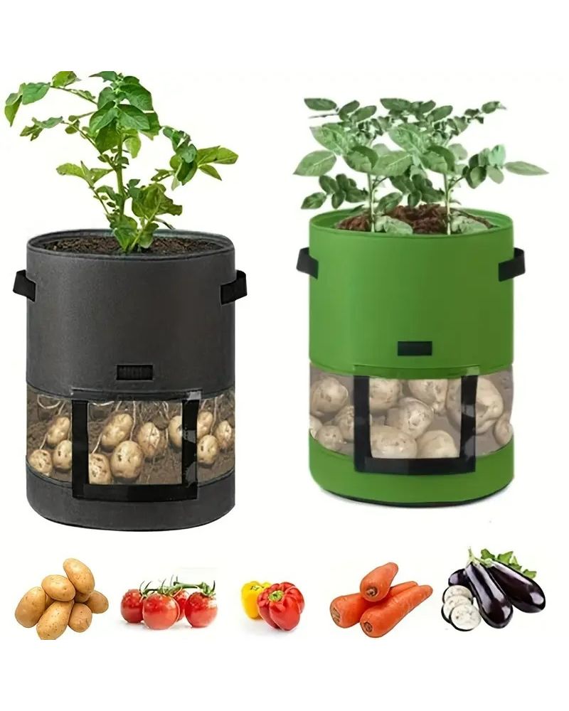 Reusable 31Lt Potatoe Grow Bags With Window & Handles
