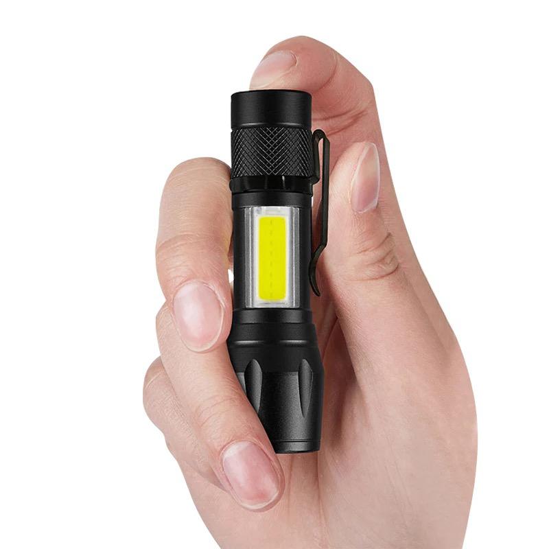 USB Rechargeable LED Mini Torch with Zoom Function - Pack of 2