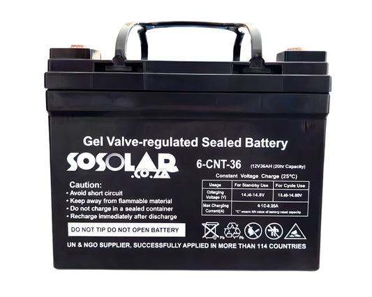 SOSOLAR 36AH GEL BATTERY