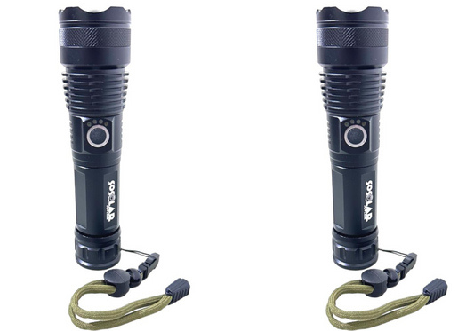 Hi Powered USB Recheargable LED Torch 100000 Lumens - Pack of 2