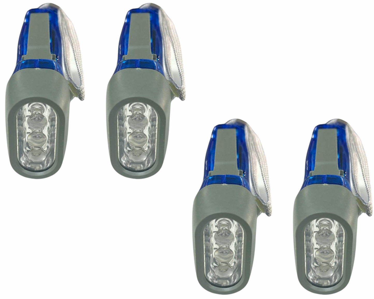 Hand Pressing Power Flashlight 3 led Pack of 4