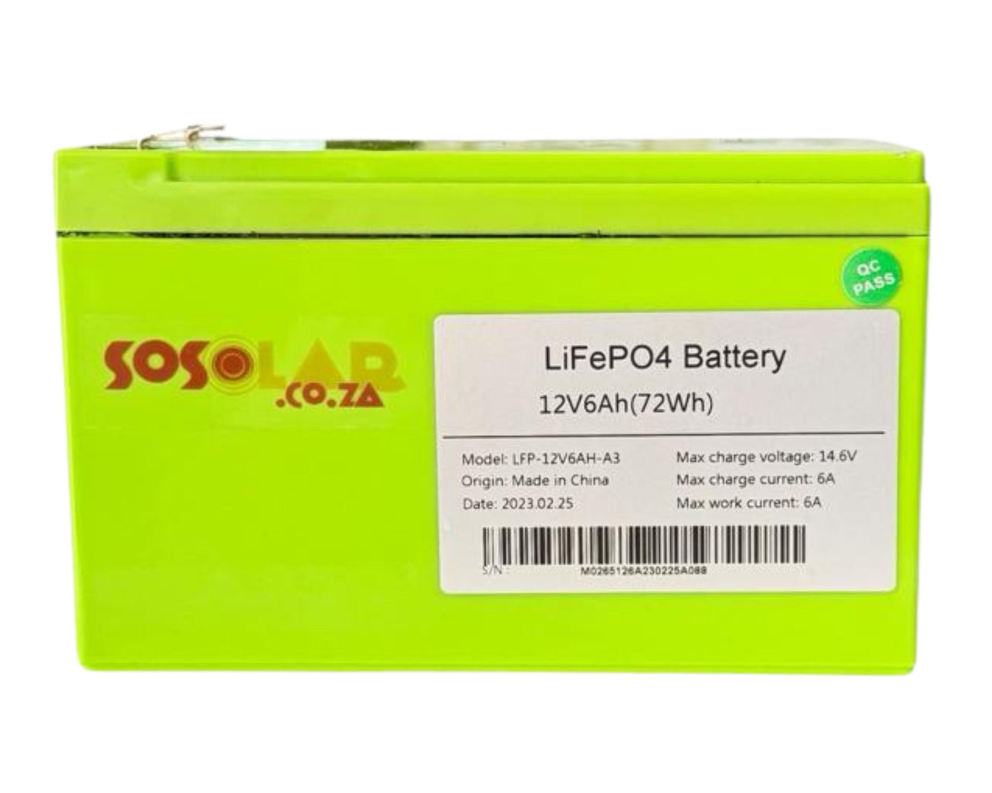 Lithium-ion/LifePo4 6Ah Sosolar Battery