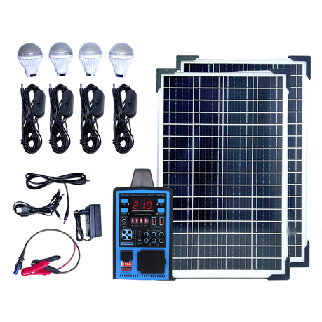 Sosolar 300w 220v Solar Lighting System With Panels Lithium-Ion/LifePo4