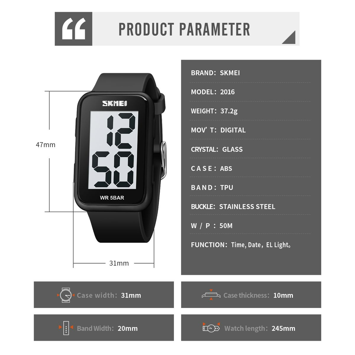 Skmei 2016 Digital Sport Watch