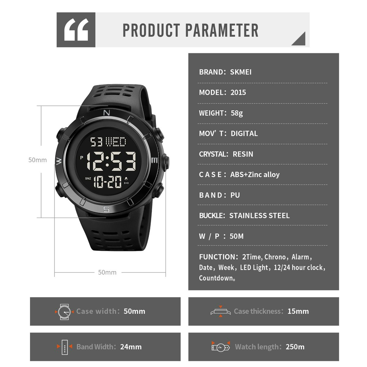 Skmei 2015 Digital Sport Watch