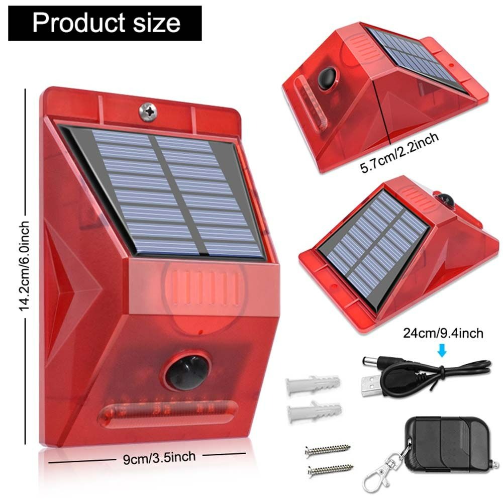 Solar Alarm Lamp With Remote Pack of 5