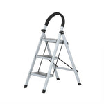 3 Step Ladder White Stainless Steel