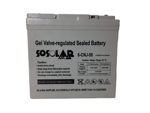 Sosolar 50Ah 12v Gel Battery