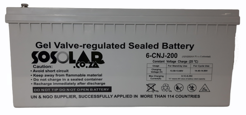 Sosolar 200Ah 12v Gel Battery
