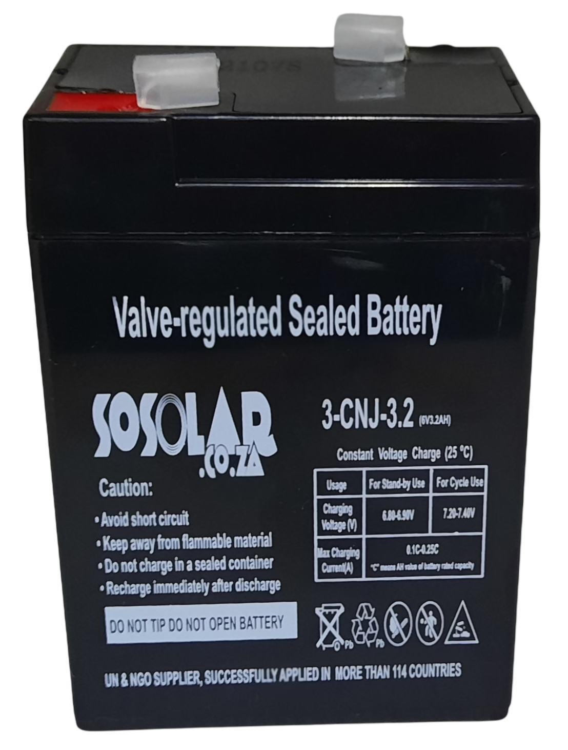 Sosolar 3.2Ah  6V Gel Battery