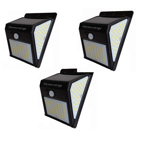 Solar Wall Light 3 Sided Pack of 3