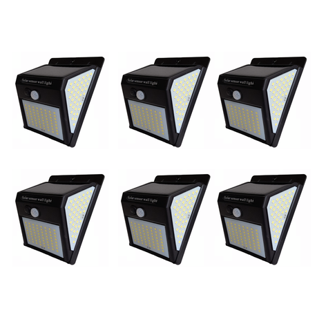 Solar Wall Light 3 Sided Pack of 6