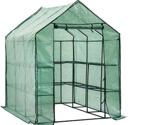 Walk-in Greenhouse - 2 Tier 12 Shelves